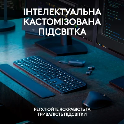 Клавіатура Logitech MX Keys S Plus Palmrest Wireless UA Graphite (920-011589) Клавіатура Logitech MX Keys S Plus Palmrest Wireless UA Graphite (920-011589)