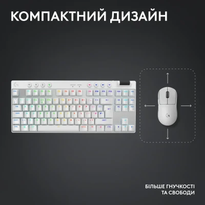 Клавіатура Logitech G PRO X TKL Lightspeed White Tactile (920-012148) Клавіатура Logitech G PRO X TKL Lightspeed White Tactile (920-012148)