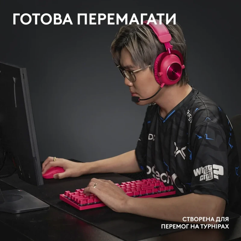 Клавіатура Logitech G Pro X TKL LightSpeed Mechanical Tactile Wireless Magenta (920-012159)