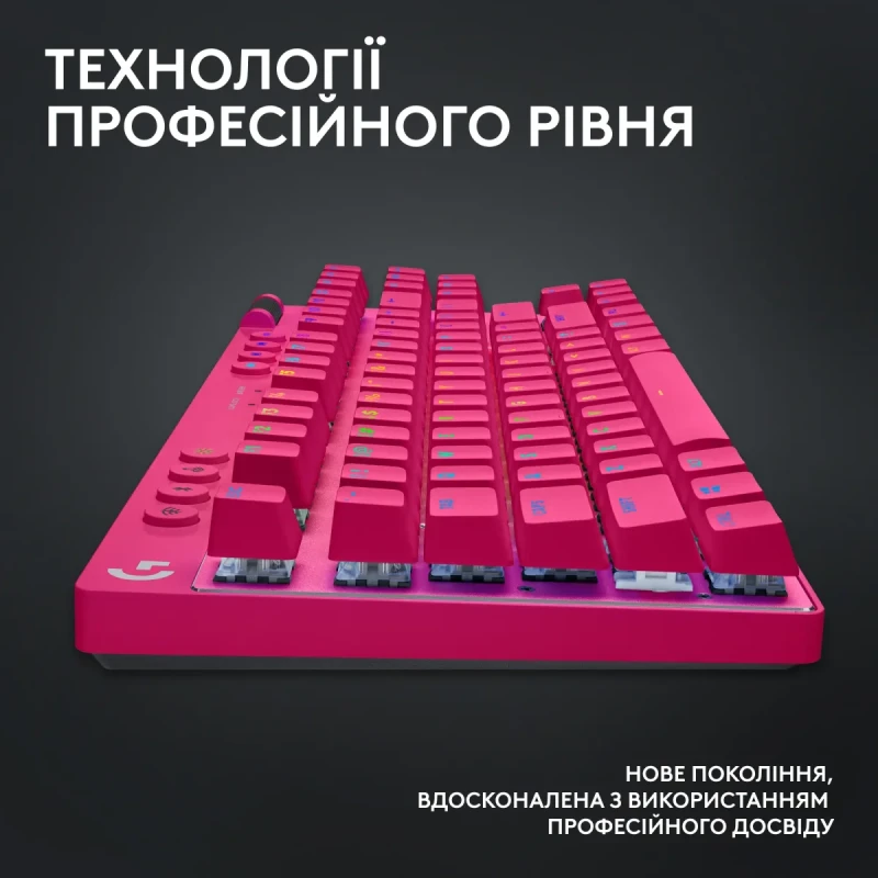 Клавіатура Logitech G Pro X TKL LightSpeed Mechanical Tactile Wireless Magenta (920-012159)