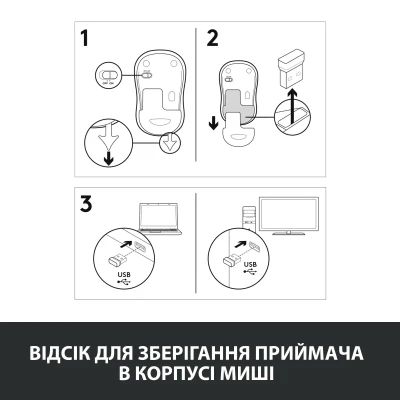 Мишка Logitech M185 Wireless Swift Grey (910-002238)