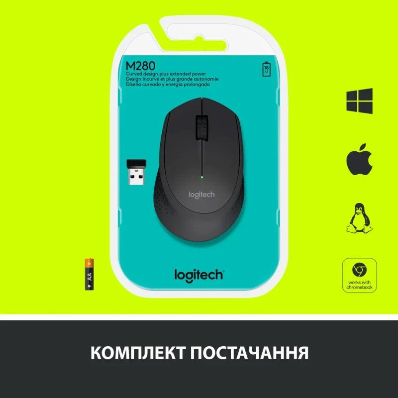 Мишка Logitech M280 Wireless Black (910-004287)