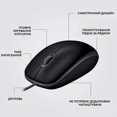 Мишка Logitech B110 Silent Black (910-005508) Мишка Logitech B110 Silent Black (910-005508)
