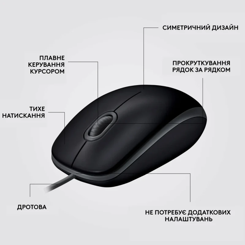 Мишка Logitech B110 Silent Black (910-005508)