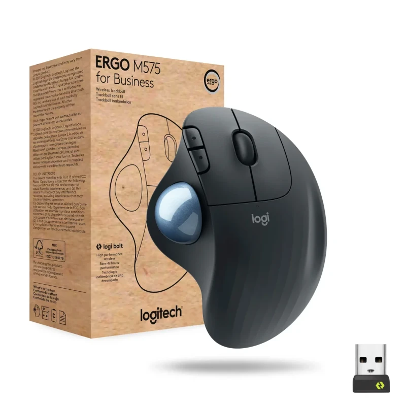 Мишка Logitech Ergo M575 for Business Wireless Trackball Graphite (910-006221)