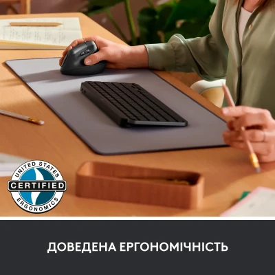 Мишка Logitech Lift Vertical Ergonomic Wireless/Bluetooth for Business Graphite (910-006494) Мишка Logitech Lift Vertical Ergonomic Wireless/Bluetooth for Business Graphite (910-006494)