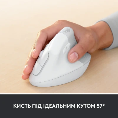 Мишка Logitech Lift Vertical Ergonomic Wireless/Bluetooth for Business Off-white (910-006496) Мишка Logitech Lift Vertical Ergonomic Wireless/Bluetooth for Business Off-white (910-006496)