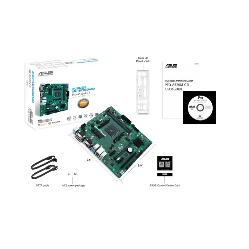 Материнська плата ASUS PRO A520M-C II/CSM (sAM4, AMD A520, DDR4, mATX)