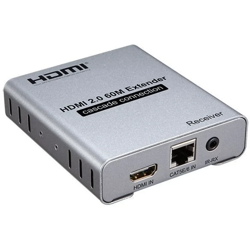 Подовжувач аудіо-відео Lucom HDMI (over RJ45),x1 60m 4K@60Hz (120mx30Hz)TX+RX сірий