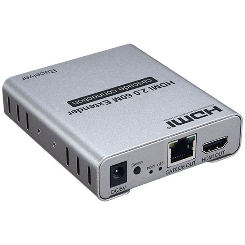 Подовжувач аудіо-відео Lucom HDMI (over RJ45),x1 60m 4K@60Hz (120mx30Hz)TX+RX сірий