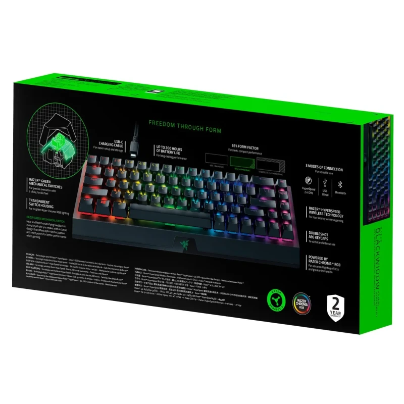 Клавіатура RAZER BlackWidow V3 Mini Hyperspeed Green Switch RU (RZ03-03891600-R3R1)