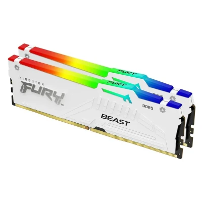 Модуль пам'яті Kingston FURY Beast White RGB DDR5 6400 32GB (2x16GB) CL32-39-39 1.4V EXPO Модуль пам'яті Kingston FURY Beast White RGB DDR5 6400 32GB (2x16GB) CL32-39-39 1.4V EXPO