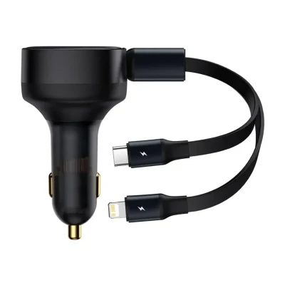 АЗП Baseus Enjoyment Retractable 2-in-1 Car Charger (CGTX000001)