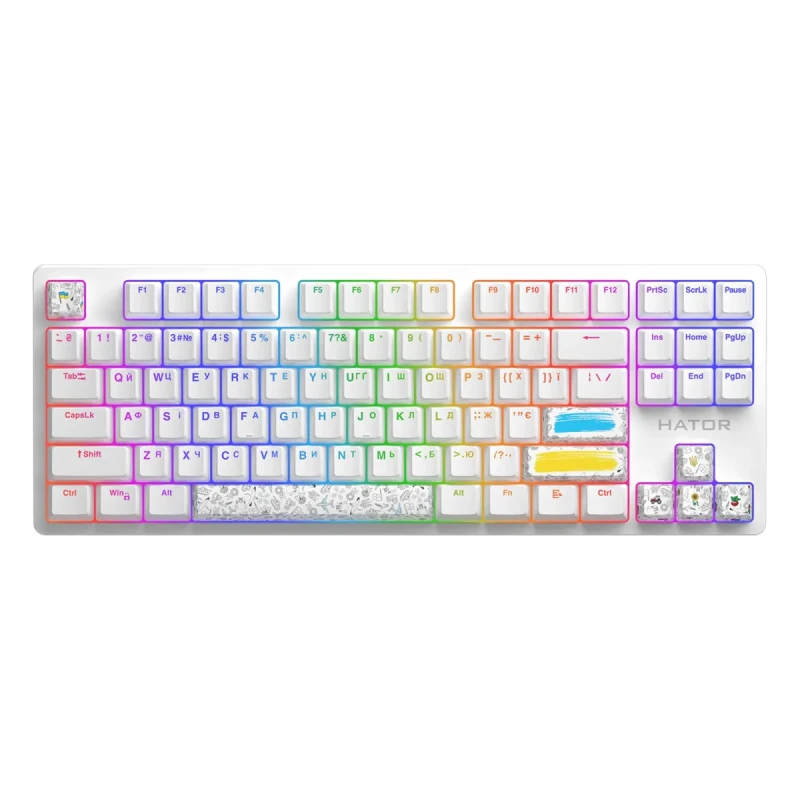Комплект кейкапів HATOR Authentic Edition white PBT keycaps (HTS-700)