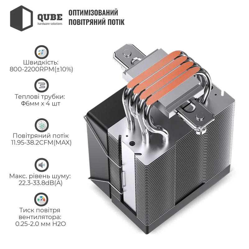 Процесорний кулер JONSBO CR-1400 V2 ARGB Black (92mm/LGA115X/1200/1700, AMD AM4/AM5/4 тепл. трубки)