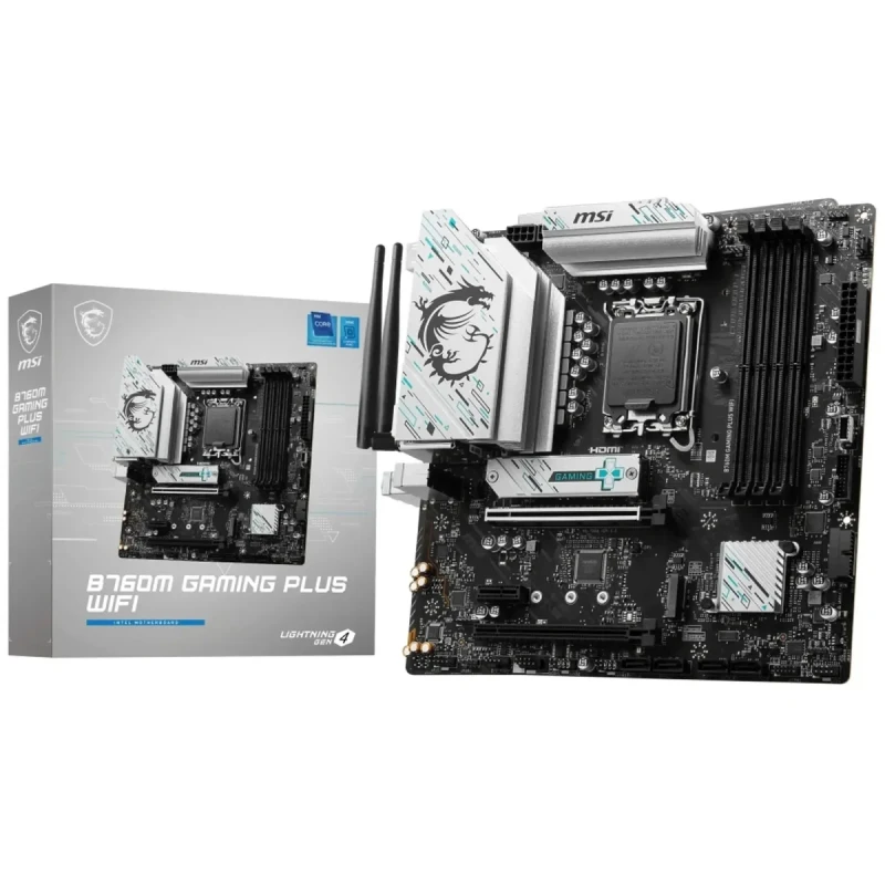 Материнська плата MSI B760M GAMING PLUS WIFI (s1700, Intel B760, DDR5, mATX)