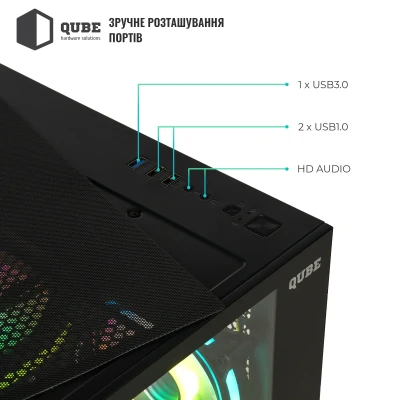 Корпус QUBE REEF ARGB Black (REEF_GBNU3)