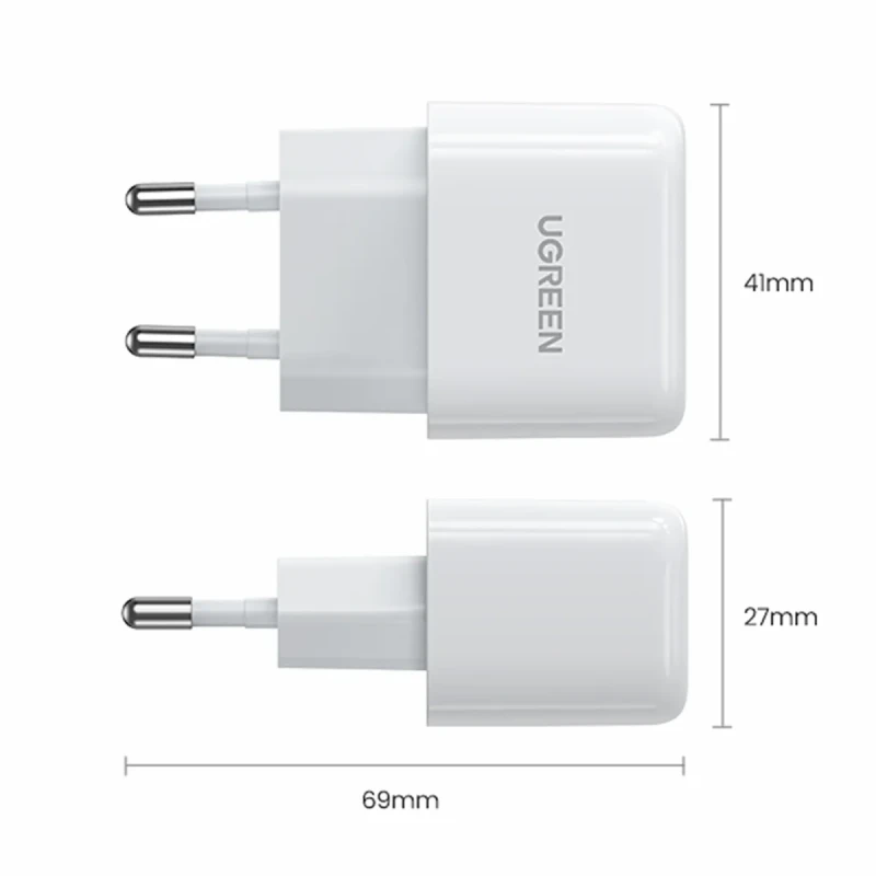 Мережевий ЗП UGREEN CD241 20W USB-C QC4.0+/PD3.0 White (10220)