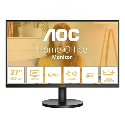 Монітор 27" AOC U27B3A, IPS, 4K UHD, HDMIx2, DP, колонки, чорний