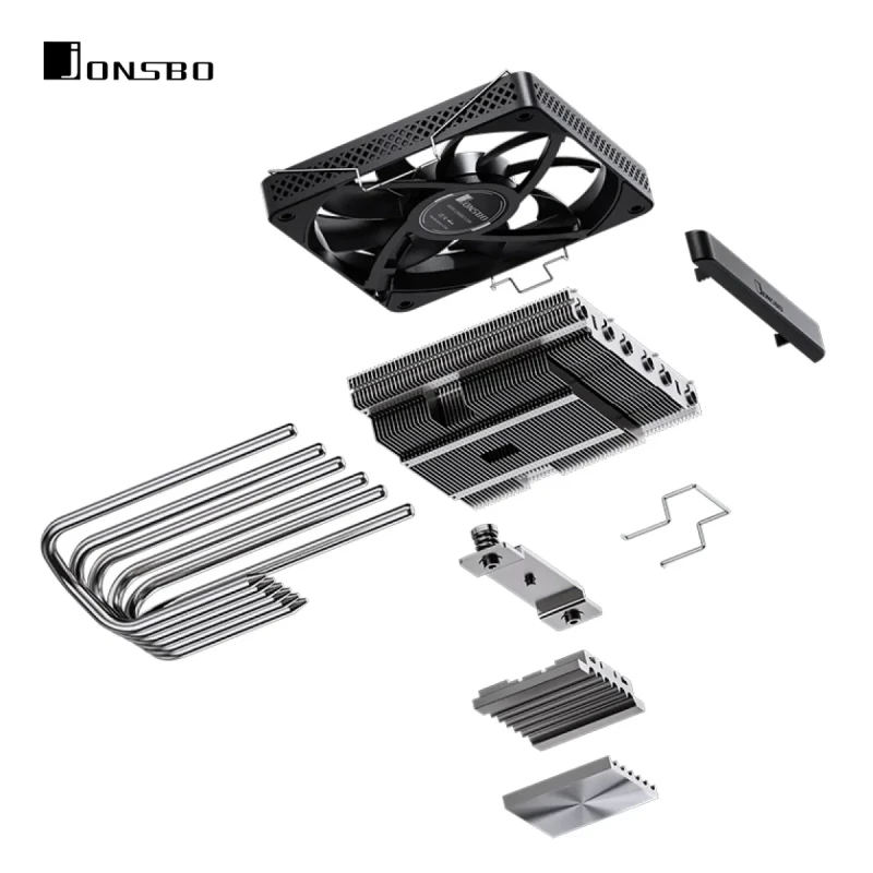 Процесорний кулер JONSBO HP600 Black (120mm/LGA115X/1200/1700, AMD AM4/AM5/6 тепл. трубки)