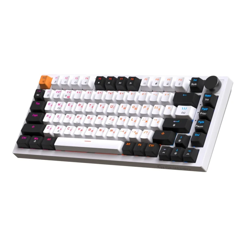 Клавіатура GamePro MK160W Hot-Swap Red Swich RGB USB UA White (MK160W)