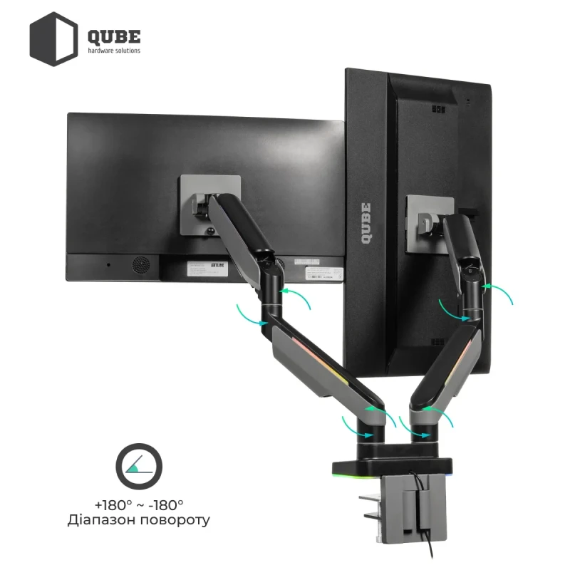Настільне кріплення для монітора Qube RGB3520GD до 2x35" 20kg max (RGB3520GD)