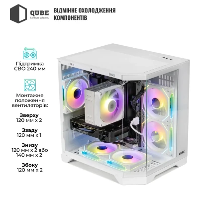 Корпус QUBE CRYSTAL ARGB White (CRYSTAL_GWNU3)