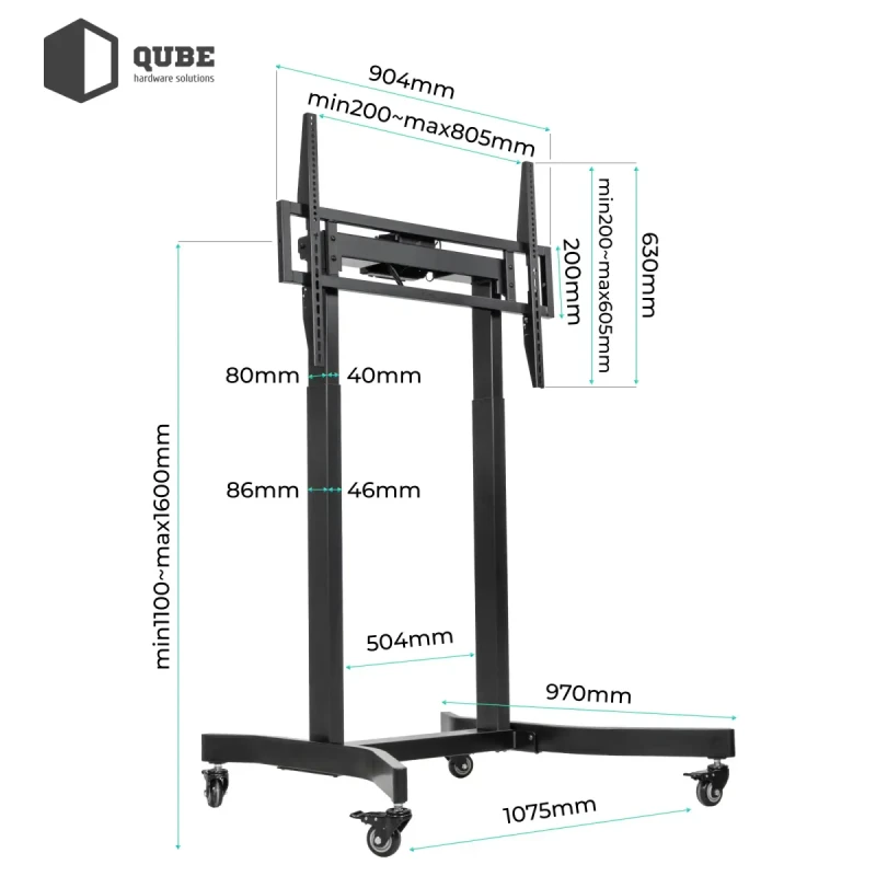 Кріплення для телевізора Qube 100B120 до 100" 120kg max (100B120)