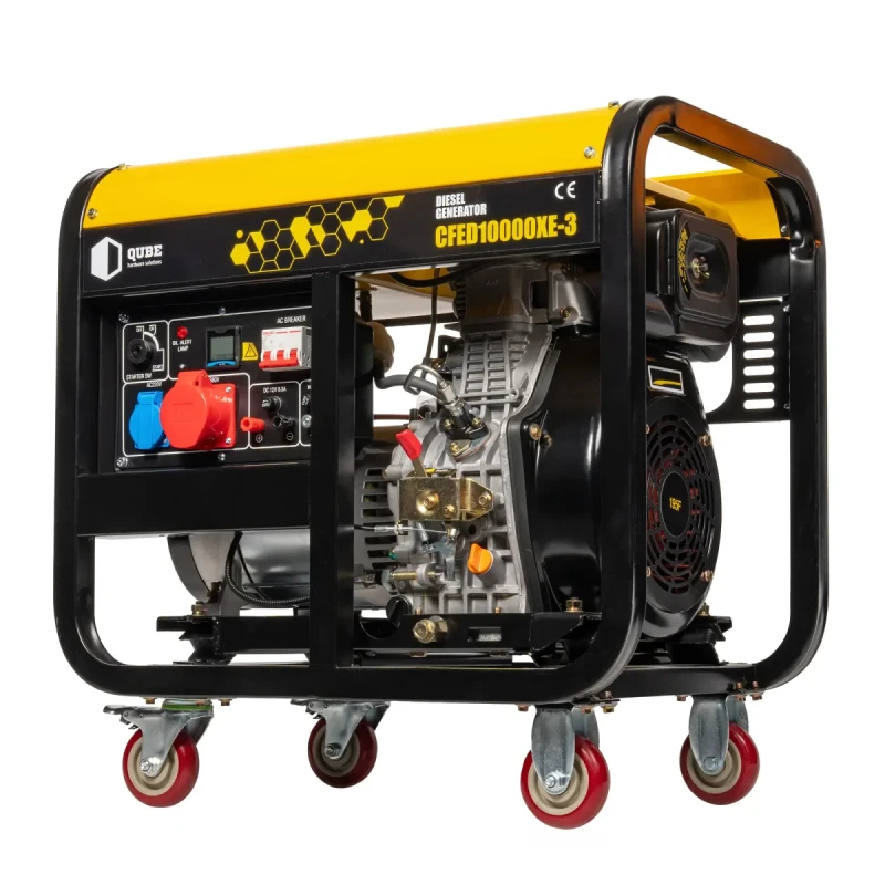 Генератор дизельний Qube QFED10000XE-3 3-phase, 8.1kW 8.8kW, 220V/380V, 12.5L, Ел. Старт