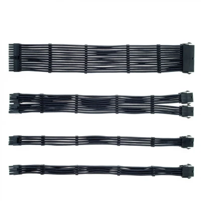 Набір кастомних кабелів живлення QUBE QUBE 1*24P MB, 2*4+4P CPU,2*6+2P VGA Black-Black