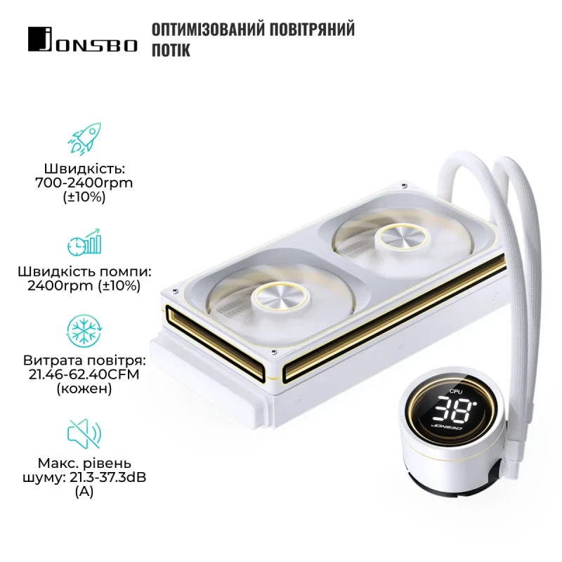 СВО JONSBO TH-240 White (Intel LGA 1200/115X/17XX/1851; AMD AM4/AM5)