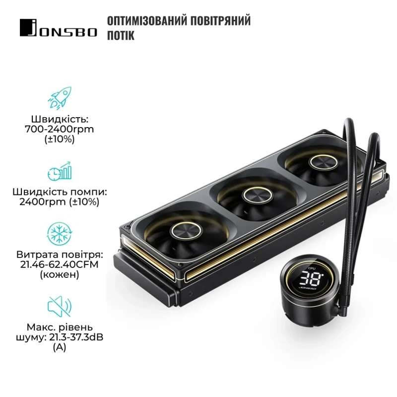 СВО JONSBO TH-360 Black (Intel LGA 1200/115X/17XX/1851; AMD AM4/AM5)