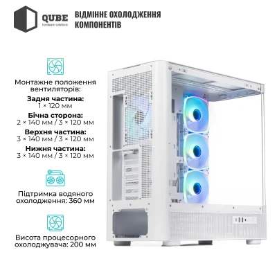 Корпус QUBE MASTERFORCE White (MASTERFORCE_GWNU3) Корпус QUBE MASTERFORCE White (MASTERFORCE_GWNU3)