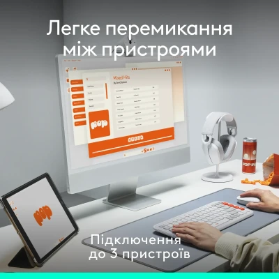 Комплект клавіатура та мишка Logitech POP Icon Combo Bluetooth UA Graphite (920-013156) Комплект клавіатура та мишка Logitech POP Icon Combo Bluetooth UA Graphite (920-013156)