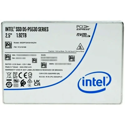 SSD Enterprise Intel D5-P5530 U.2 2.5" 1.92TB 2.5" U.2 15mm, NVMe, TLC  OEM (SSDPF2KX019XZN1)