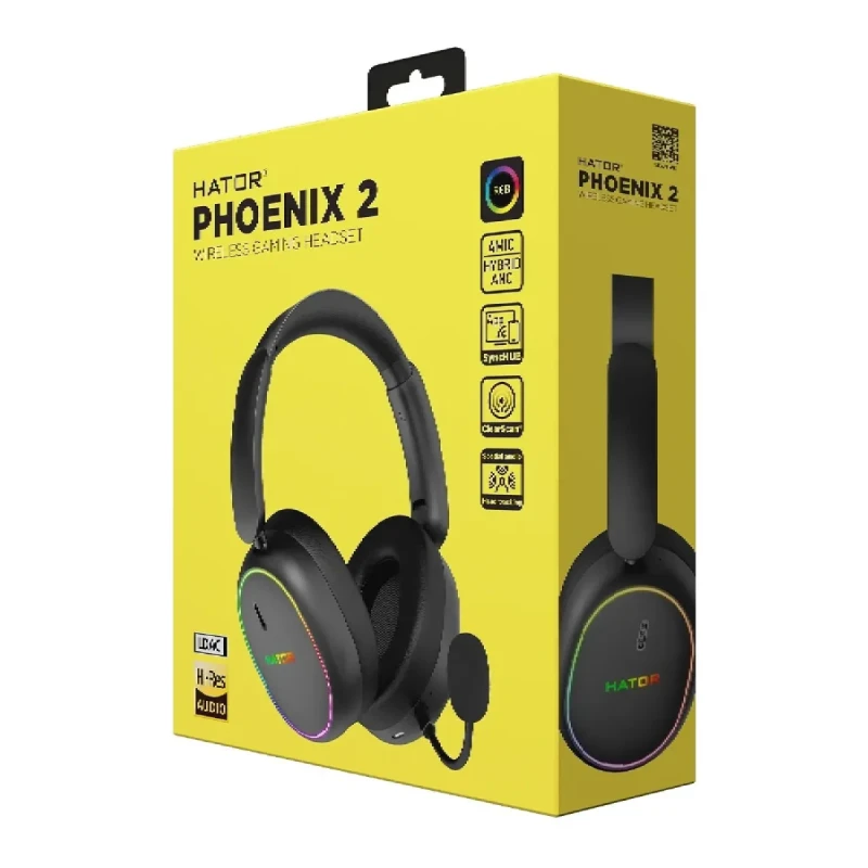 Навушники HATOR Phoenix 2 Hi-Res SyncHUB wireless Black (ESH40)