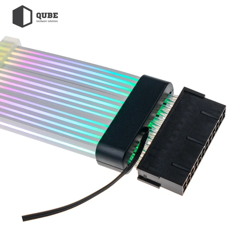 Кабель для ПК Qube ARGB 24 pin Female to Male, Black