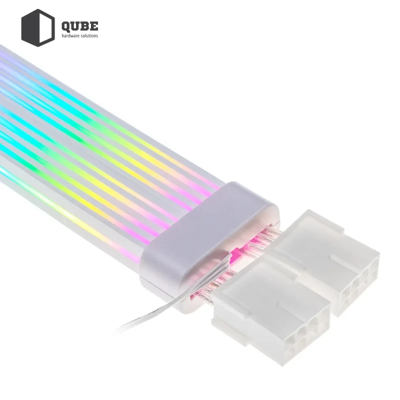 Кабель для ПК Qube ARGB 12+4Pin to 2*8Pin VGA, White