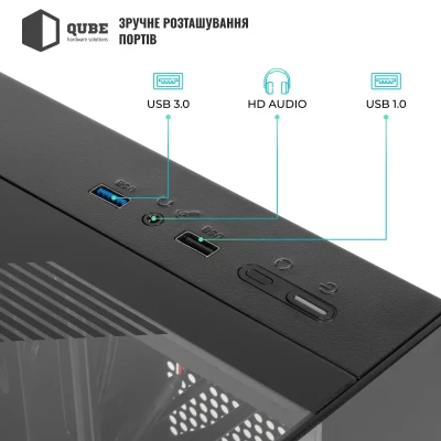 Корпус QUBE AQUARIUM ARGB Black (AQUARIUM_GBNU3)