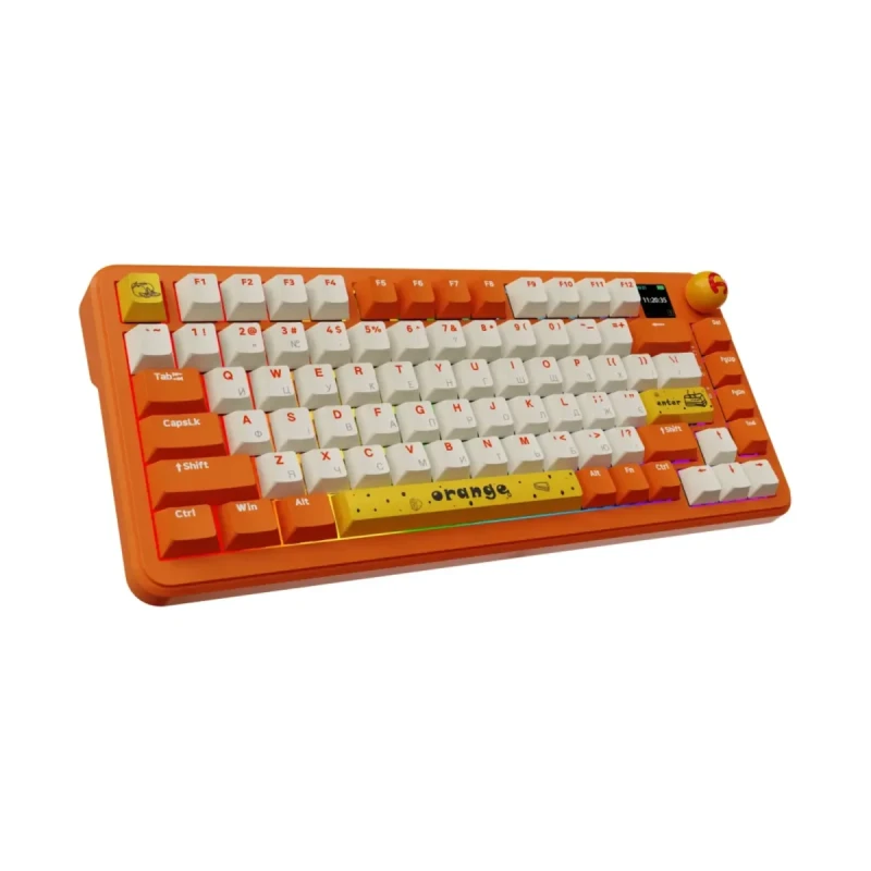 Клавіатура Ajazz AK820 MAX RGB Avocado Switch Wireless With Screen (AK820MAX-AS-OW) Orange