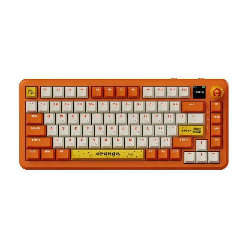 Клавіатура Ajazz AK820 MAX RGB Avocado Switch Wireless With Screen (AK820MAX-AS-OW) Orange
