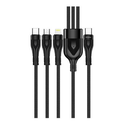 Кабель ColorWay 3в1 USB-C - Lightning+MicroUSB+USB-C 60W 3A 1.2m Black (CW-CBPDU3060-BK)