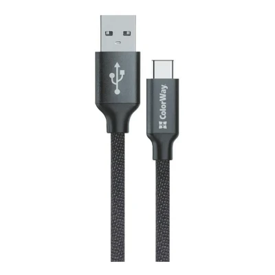 Кабель ColorWay USB - USB-C 2.1А 1m Black (CW-CBUC003-BK)
