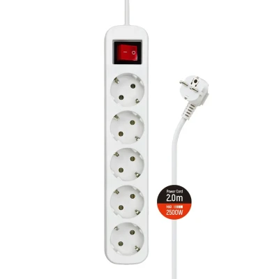 Мережевий фільтр ColorWay 5 розеток 2м White (CW-PSEA52W)