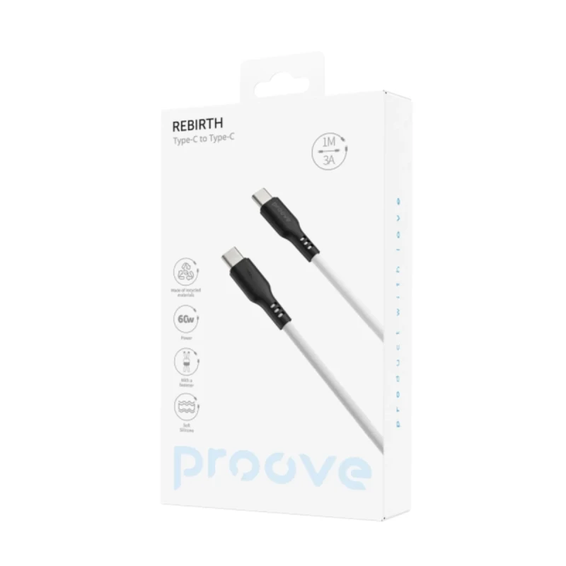 Кабель Proove Rebirth USB-C - USB-С 60W 1m Black (CCRE60002201)_