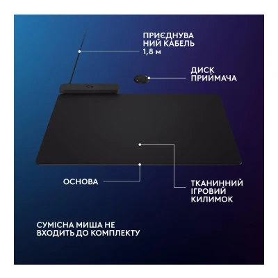 Ігрова поверхня Logitech G PowerPlay 2 Charging System Mouse Pad (947-000003) Ігрова поверхня Logitech G PowerPlay 2 Charging System Mouse Pad (947-000003)