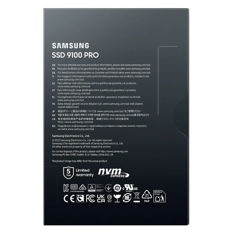 SSD Samsung 9100 Pro 2TB M.2 PCIe 5.0 x4 V-NAND TLC (MZ-VAP2T0BW)