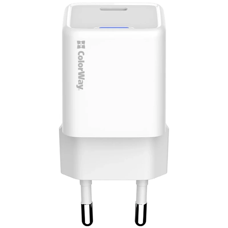 Мережевий ЗП СolorWay USB-C 25W GaN Mini White (CW-CHS052PD-WT)
