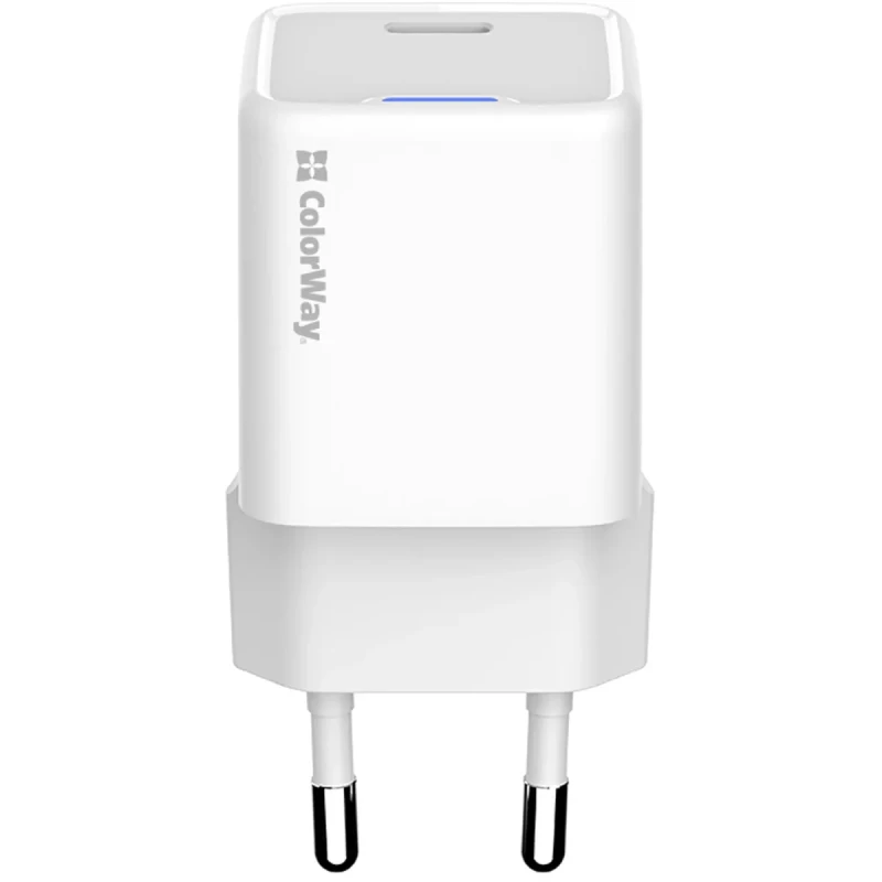Мережевий ЗП СolorWay USB-C 30W GaN Mini White (CW-CHS054PD-WT)