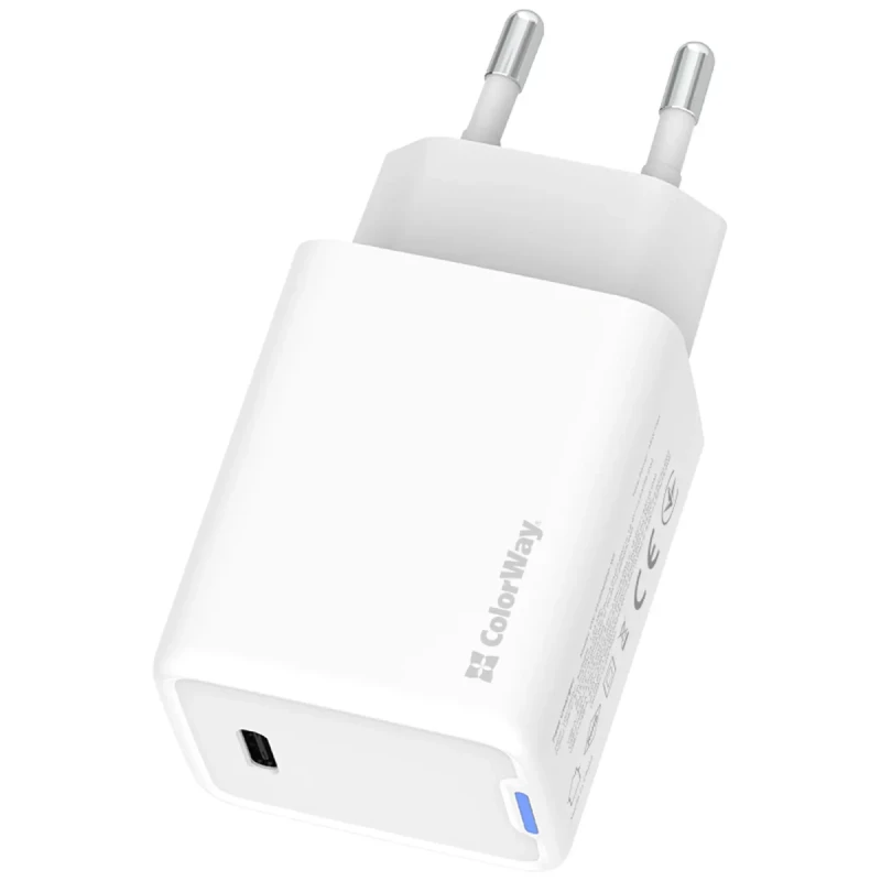 Мережевий ЗП СolorWay USB-C 45W GaN Mini White (CW-CHS057PD-WT)